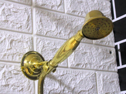 Trio Handcrafted Solid Copper- Brass Shower Head And handheld Set