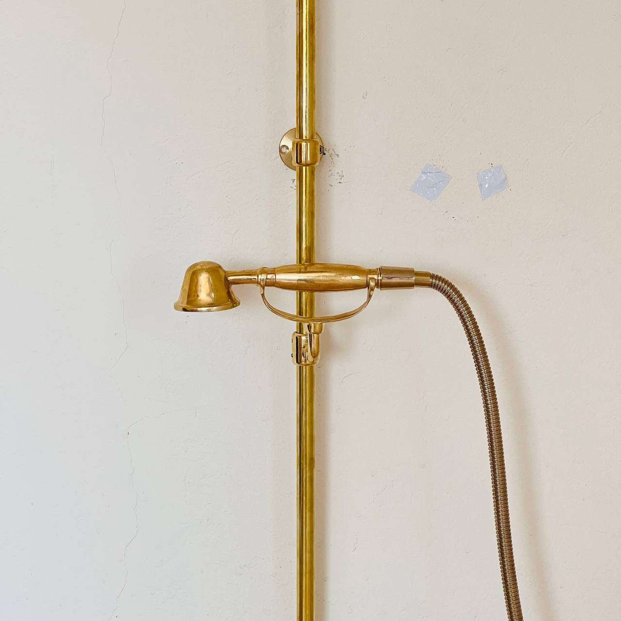 Unlacquered Brass Rainfall Shower System - Elevate Your Daily Ritual ,Solid Brass Exposed shower Head with Handheld