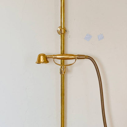 Unlacquered Brass Rainfall Shower System - Elevate Your Daily Ritual ,Solid Brass Exposed shower Head with Handheld